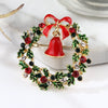 Rhinestone Bow Wreath Brooch Pin Alloy Jewelry Accessory With Dripping Oil Finish And Inlaid Artificial Gemstones