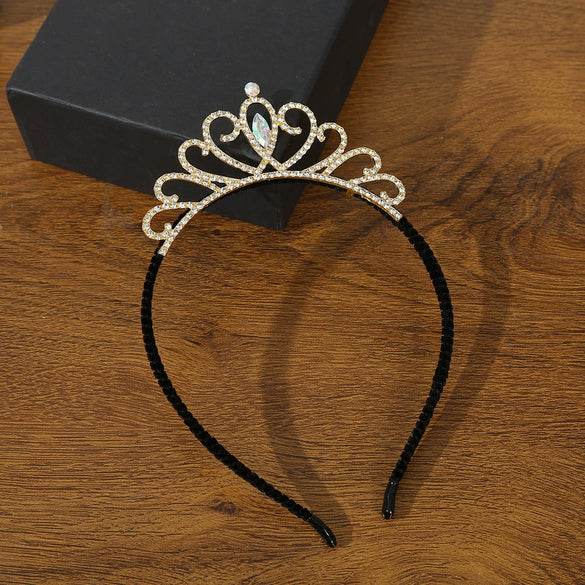 Rhinestone Hair Band Jewelry Elegant Bridal Crown Headwear Electroplated For Women