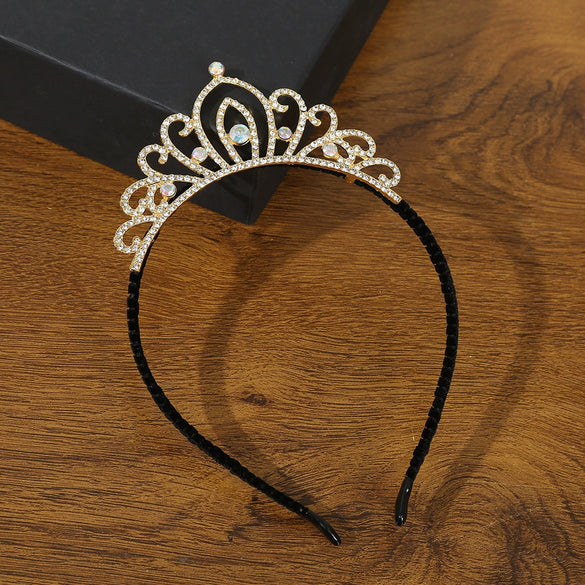 Rhinestone Hair Band Jewelry Elegant Bridal Crown Headwear Electroplated For Women