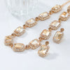 Rhinestone Inlaid Fashion Clavicle Chain Necklace And Earrings Set For Women