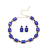Rhinestone Inlaid Fashion Clavicle Chain Necklace And Earrings Set For Women