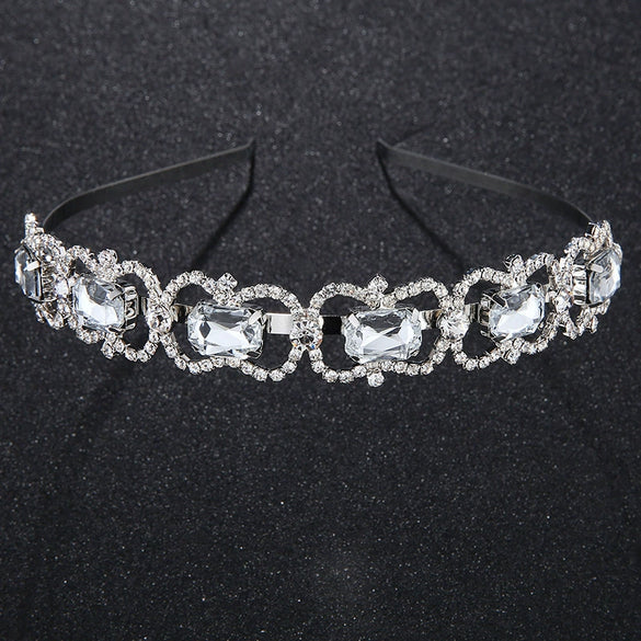 Rhinestone Retro Electroplating Crown Headband For Women Hair Accessories