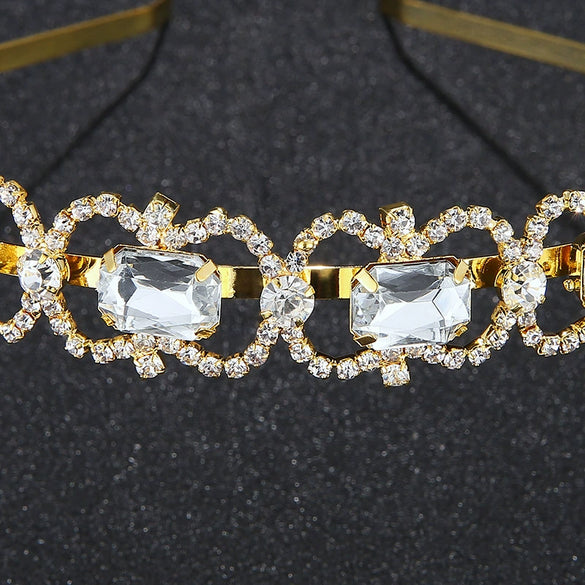 Rhinestone Retro Electroplating Crown Headband For Women Hair Accessories