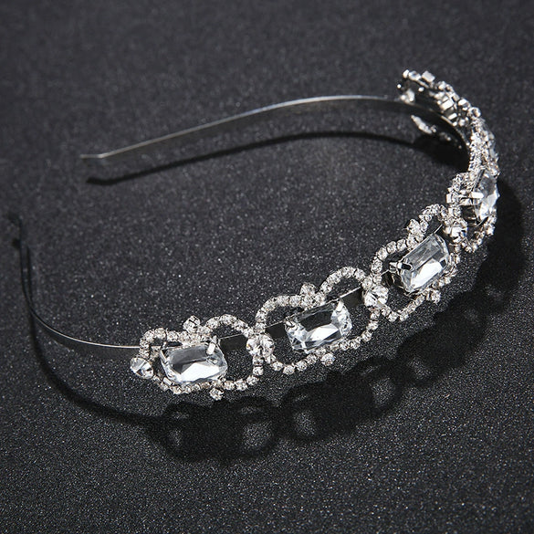 Rhinestone Retro Electroplating Crown Headband For Women Hair Accessories