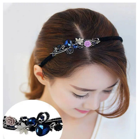 Rhinestone Retro Small Flower Women's Hairband Hair Accessories Electroplated