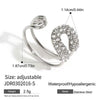 Rhinestone Ring Stainless Steel Geometric Electroplated Jewelry For Women