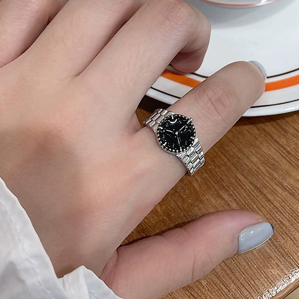 Ring Alloy Geometric Electroplating Unisex Style