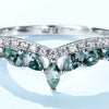 Ring And Bracelet Aqua Agate Stone Geometric Style S925 Silver