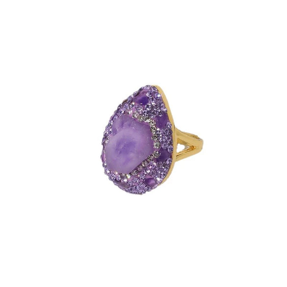 Ring Artificial Crystal Geometric Minimalist Electroplating Jewelry Accessories