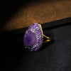 Ring Artificial Crystal Geometric Minimalist Electroplating Jewelry Accessories
