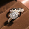 Ring Brass And Electric White Steel Geometric Inlaid Women's