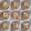 Ring Brass Geometric Crown Cartoon Style Real Gold Electroplated