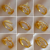 Ring Brass Geometric Crown Cartoon Style Real Gold Electroplated