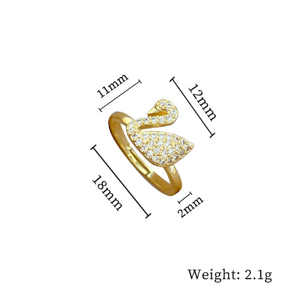 Ring Brass Geometric Crown Cartoon Style Real Gold Electroplated