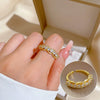 Ring Brass Geometric Crown Cartoon Style Real Gold Electroplated