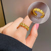 Ring Brass Geometric Crown Cartoon Style Real Gold Electroplated