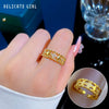 Ring Brass Geometric Crown Cartoon Style Real Gold Electroplated