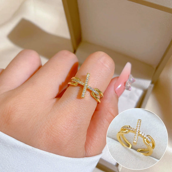 Ring Brass Geometric Crown Cartoon Style Real Gold Electroplated
