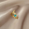 Ring Brass Geometric Crown Cartoon Style Real Gold Electroplated