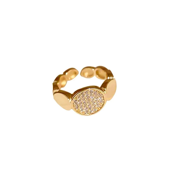 Ring Brass Geometric Crown Cartoon Style Real Gold Electroplated