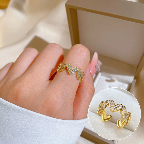 Ring Brass Geometric Crown Cartoon Style Real Gold Electroplated