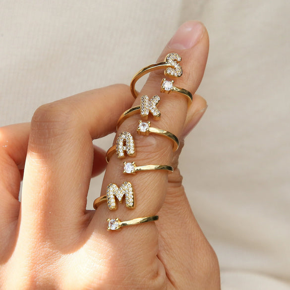 Ring Copper Electroplating Letters Numbers Text Style