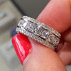 Ring Copper Geometric Inlaid Zircon Unisex Shiny Luxury Accessory