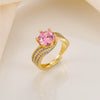 Ring Copper Geometric Style Copper Plated With Real Gold