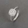 Ring Copper Inlaid Zircon Geometric Light Luxury Style Cube Sugar Design