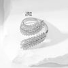 Ring Copper Inlaid Zircon Open Olive Branch Leaf Wheat Ear Style Unisex