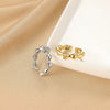 Ring Copper Microinlaid Zircon Geometric Star Ushaped Retro Electroplated For Women