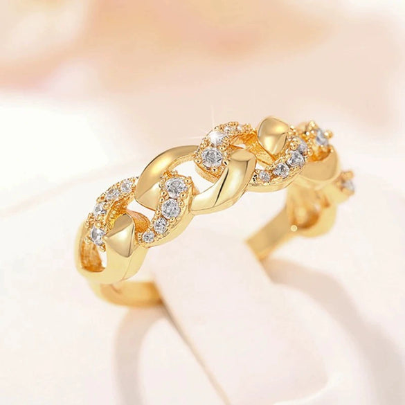 Ring Copper Zirconia Geometric Unisex Hip Hop Business Accessories