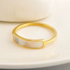 Ring Fritillary Shell Titanium Steel Electroplated Minimalist Style