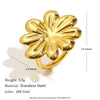 Ring Hand Jewelry Stainless Steel Electroplated 18K Gold Flower Style