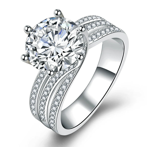 Ring Highgrade Zircon Rotating Twist Geometric Pattern Electroplated For Women And Unisex