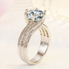Ring Highgrade Zircon Rotating Twist Geometric Pattern Electroplated For Women And Unisex