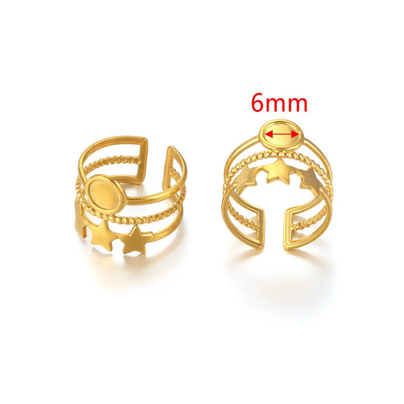 Ring Holder Stainless Steel Round Titanium Steel 18K Gold Plated Electroplating Jewelry Blank Tray
