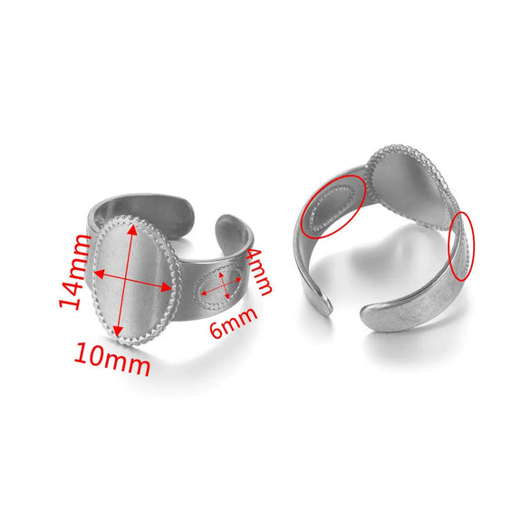 Ring Holder Stainless Steel Round Titanium Steel 18K Gold Plated Electroplating Jewelry Blank Tray