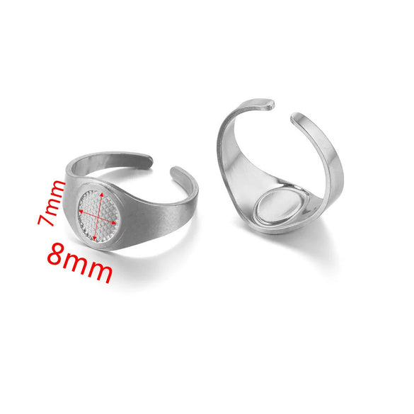 Ring Holder Stainless Steel Round Titanium Steel 18K Gold Plated Electroplating Jewelry Blank Tray