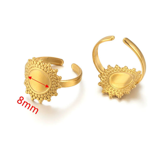 Ring Holder Stainless Steel Round Titanium Steel 18K Gold Plated Electroplating Jewelry Blank Tray