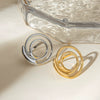 Ring Jewelry Stainless Steel Geometric Style Electroplated Irregular Thread Circle
