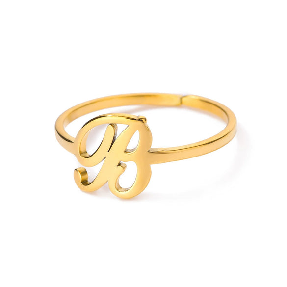 Ring Jewelry Stainless Steel Letter Pattern Electroplating Creative Fashion