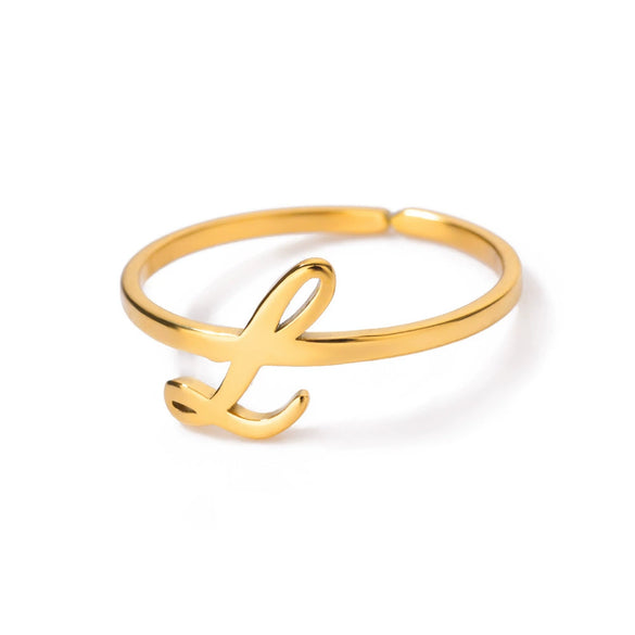 Ring Jewelry Stainless Steel Letter Pattern Electroplating Creative Fashion