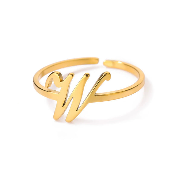 Ring Jewelry Stainless Steel Letter Pattern Electroplating Creative Fashion