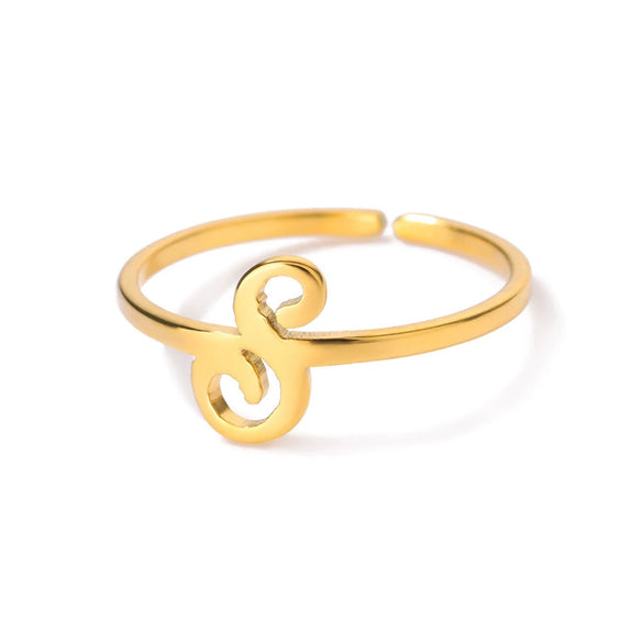 Ring Jewelry Stainless Steel Letter Pattern Electroplating Creative Fashion
