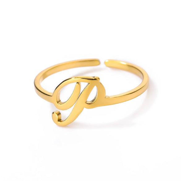 Ring Jewelry Stainless Steel Letter Pattern Electroplating Creative Fashion