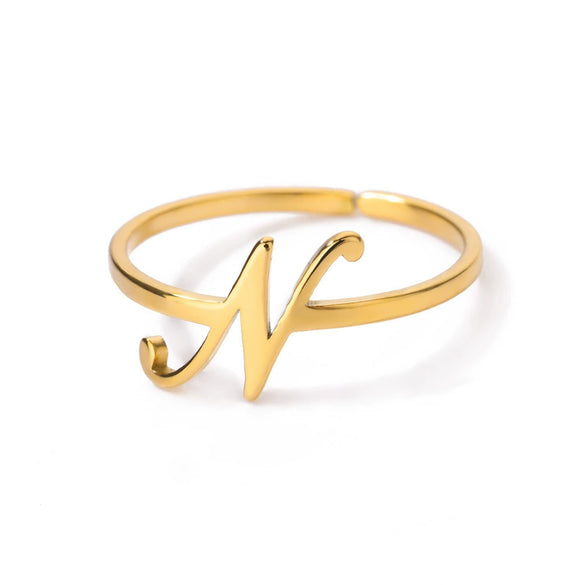 Ring Jewelry Stainless Steel Letter Pattern Electroplating Creative Fashion