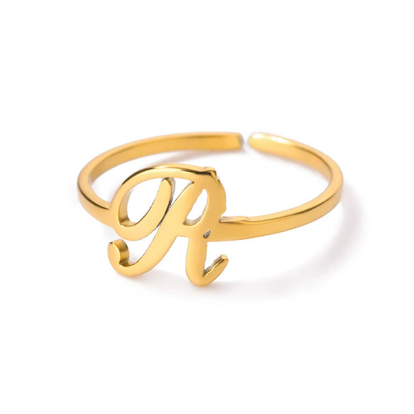 Ring Jewelry Stainless Steel Letter Pattern Electroplating Creative Fashion