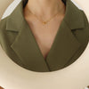 Ring Link Pendant Necklace Titanium Steel Gold Plated Geometric Design Trendy Clavicle Chain For Girlfriend