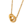Ring Link Pendant Necklace Titanium Steel Gold Plated Geometric Design Trendy Clavicle Chain For Girlfriend